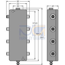 IP67 Junction Box, 6-Channel, PROFIBUS-PA, Operating voltage 12