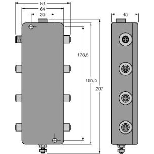 IP67 Junction Box, 6-Channel, PROFIBUS-PA, Operating voltage 12