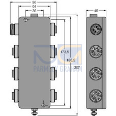 IP67 Junction Box, 6-Channel, PROFIBUS-PA, Operating voltage 12
