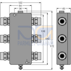 IP67 Junction Box, 4-Channel, PROFIBUS-PA, Operating voltage 12