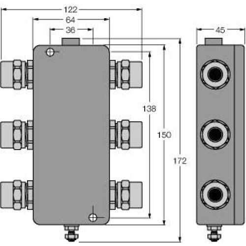IP67 Junction Box, 4-Channel, PROFIBUS-PA, Operating voltage 12