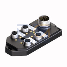Passive Actuator/Sensor Box, M12 &times; 1, 4-port, with M23 Connector for Supply Cabl