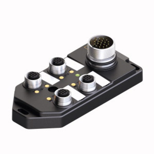 Passive Actuator/Sensor Box, M12 &times; 1, 4-port, with M23 Connector for Supply Cabl