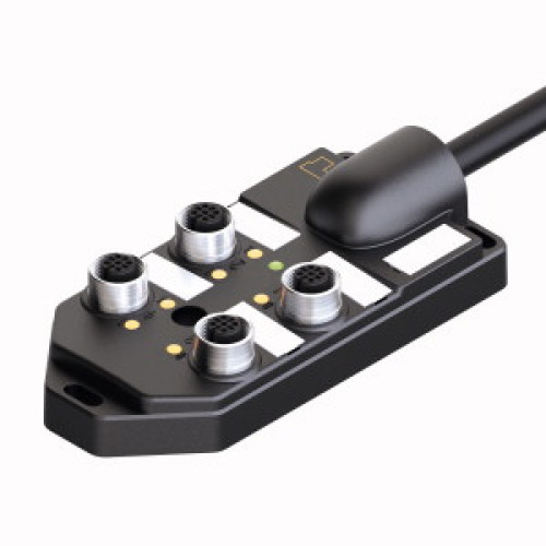 Passive Actuator/Sensor Box, M12 &times; 1, With Homerun Cable, 4-port