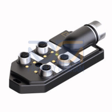 Passive Actuator/Sensor Box, M12 &times; 1, 4-port, with M23 Connector for Supply Cabl