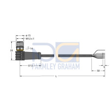 Actuator and Sensor Cable, PUR, Connection Cable, Voltage 60 V