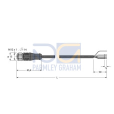 Actuator and Sensor Cable, PVC, Connection Cable, Voltage 250 V