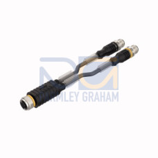 2-Way Splitter, Y-Splitter with Cable, Female Connector M12&nbsp;&times;&nbsp;1 - 2&nbsp;&times; Male Conne