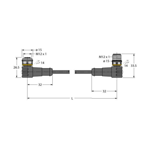 Actuator and Sensor Cable, PUR, Extension Cable