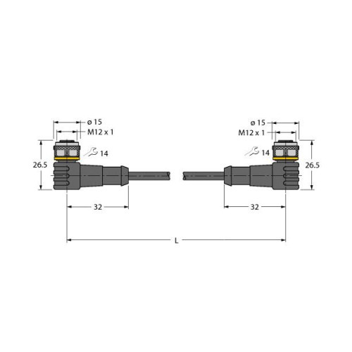 Actuator and Sensor Cable, PVC, Extension Cable, Voltage 60 V
