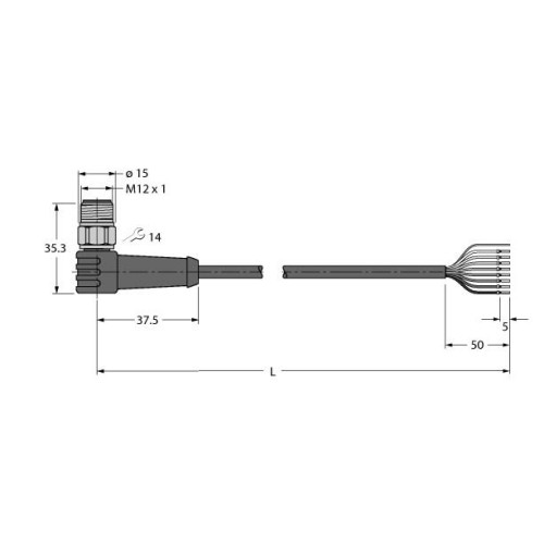 Actuator and Sensor Cable, PUR, Connection Cable, Voltage 30 V