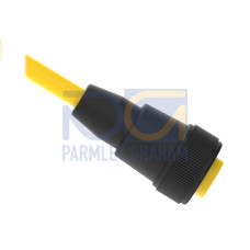 Cordset: Single Ended 7/8 in, 4-pin Straight Female Connector with Shield, 22.86 m (74.98 ft) Yellow PVC Jacket, Nickel-Plated Brass Coupling Nut