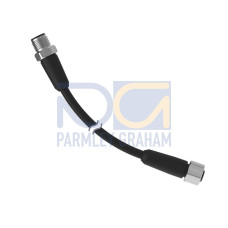 Cordset: Double Ended M12, 4-pin Straight Female, 4-pin Straight Male, 0.91 m 4x22 Black PVC Jacket, PVC Black, 316 Stainless Steel Coupling Nuts