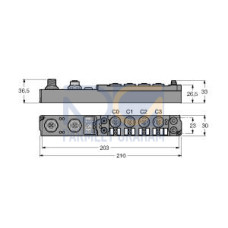 piconet Coupling Module for CANopen, 4 Digital PNP Inputs Filter 3 ms, 4 Digital