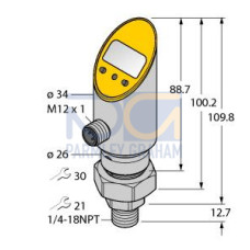 Pressure Transmitter (Rotatable), 2 PNP/NPN Transistor Switching Outputs