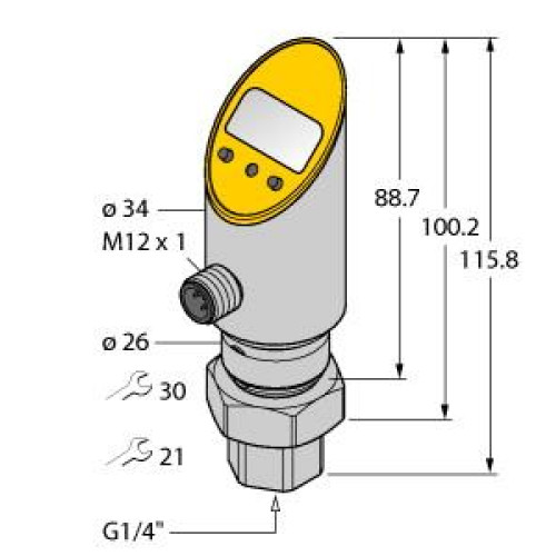 Pressure Transmitter (Rotatable), With Analog Output and PNP/NPN Transistor Swit