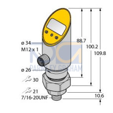 Pressure Transmitter (Rotatable), With Analog Output and PNP/NPN Transistor Swit