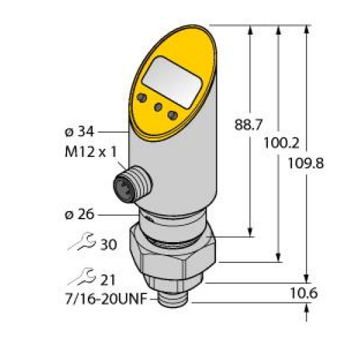 Pressure Transmitter (Rotatable), With Analog Output and PNP/NPN Transistor Swit