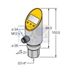Pressure sensor, With Analog Output and PNP/NPN Transistor Switching Output, Out