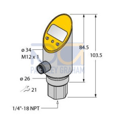 Pressure sensor, With Analog Output and PNP/NPN Transistor Switching Output, Out