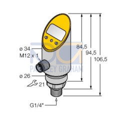 Pressure sensor, 2 PNP/NPN Transistor Switching Outputs