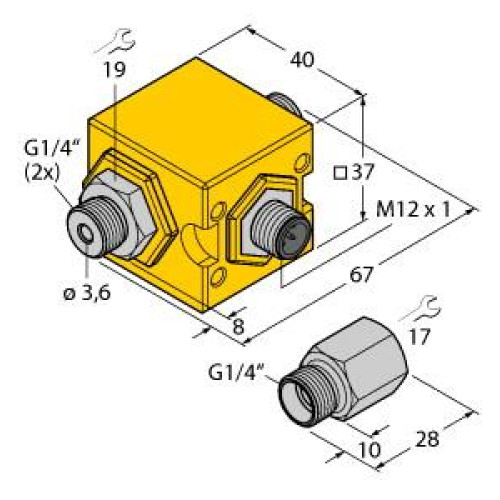 Flow Monitoring, Compact Inline Flow Sensors of the FCIC Series, Analog Output 4