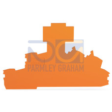 End and intermediate plate, 1 mm thick, orange