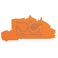 End and intermediate plate, 0.8 mm thick, orange