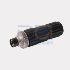 Field-Wireable Connector, Male Connector M8&nbsp;&times;&nbsp;1/&Oslash; 8&nbsp;mm, Straight