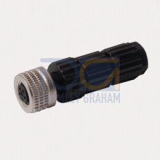 Field-Wireable Connector, Female Connector M8&nbsp;&times;&nbsp;1/&Oslash; 8&nbsp;mm, Straight