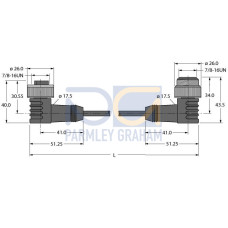 Power Supply Cable, PUR, Extension Cable