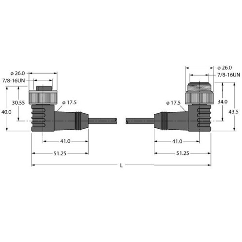Power Supply Cable, PUR, Extension Cable