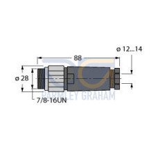 Field-Wireable Connector, 7/8? Male, Straight