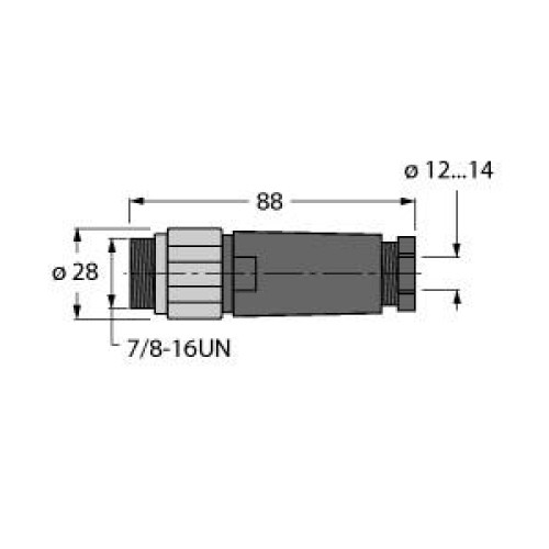 Field-Wireable Connector, 7/8? Male, Straight
