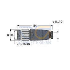 Field-Wireable Connector, 7/8? Male, Straight