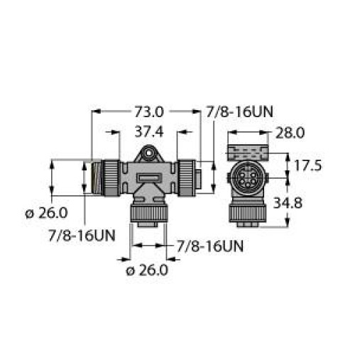 2-Way Splitter, T-Splitter without Cable