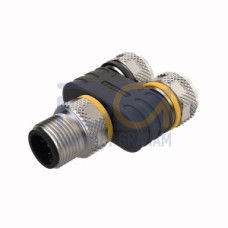 2-Way Splitter, Y-Splitter without Cable, M12&nbsp;&times;&nbsp;1 Male Connector  2&nbsp;&times;&nbsp;M12&nbsp;&times;&nbsp;1 F