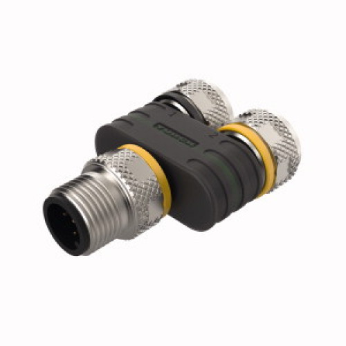 2-Way Splitter, Y-Splitter without Cable, M12&nbsp;&times;&nbsp;1 Male Connector  2&nbsp;&times;&nbsp;M12&nbsp;&times;&nbsp;1 F