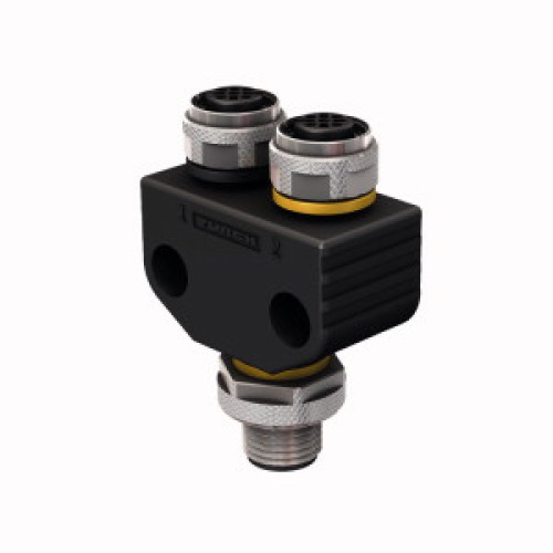 2-Way Splitter, Y-Splitter without Cable, M12&nbsp;&times;&nbsp;1 Male - 2x M12&nbsp;&times;&nbsp;1 Female