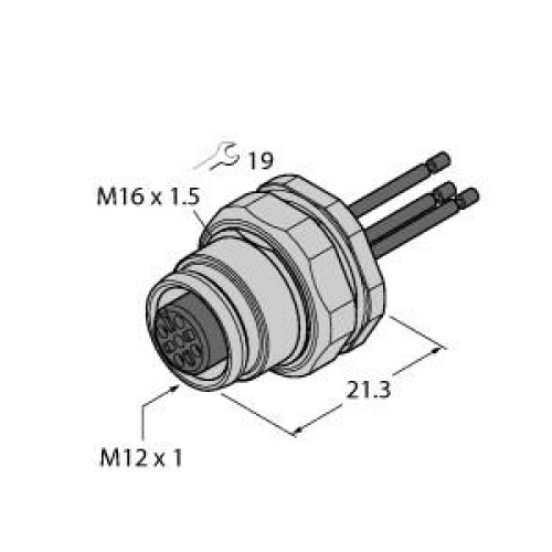 Female Flange with Strands, Rear-mounted