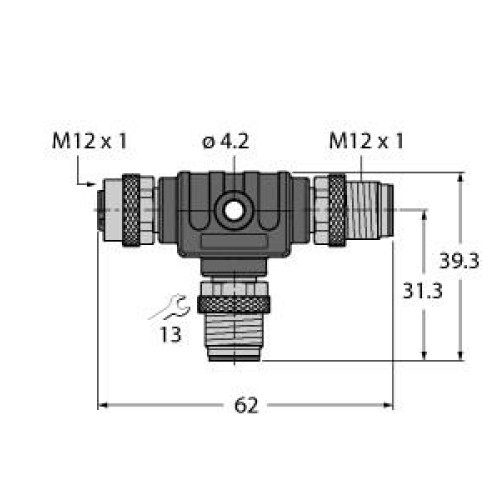 2-Way Splitter, PROFIBUS T-splitter, Fully Shielded, 12&nbsp;Mbps