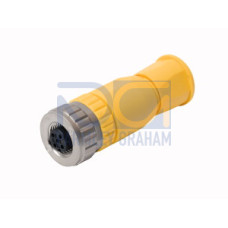 Field-Wireable Connector, Female Connector M12&nbsp;&times;&nbsp;1, Straight
