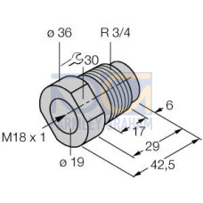 Mounting Accessories, Mounting Adapter, , Mounting adapter M18 &times; 1, Plastic: Polypropylene