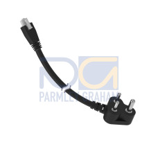 Cordset: Double Ended Molex to AC Plug, 3-pin Straight Female, 3-pin Right-Angle Male, 1.83 m 3x18 Black PVC Jacket, PVC Black