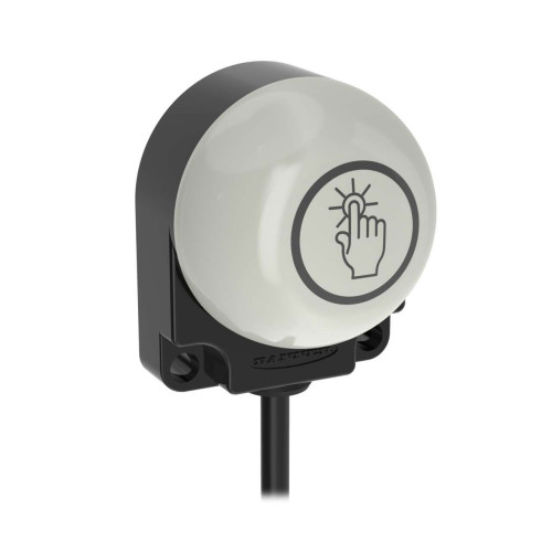 K50 Series EZ-LIGHT: 3-Color Touch Sensor Gen 2 Flat Pack, Voltage: 12-30 V dc, Housing: Polycarbonate, IP67 IP69K, Input: PNP (NO), Colors: Green Red Yellow, 150 (6 in) 5-pin M12 PVC Pigtail QD