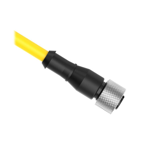 Cordset: Single Ended M12, 8-pin Straight Female, 7.62 m 8x22 Yellow PVC Jacket, Nickel-Plated Brass Coupling Nut