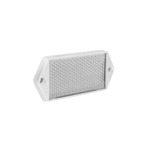 Retroreflective Target: Rectangular 100 x 55, Reflectivity Factor: 1.5, Max. Temp.= 50 degrees C, Plastic - two holes and adhesive back for mounting