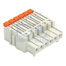 1-conductor female connector, lever, Push-in CAGE CLAMP&reg;, light gray