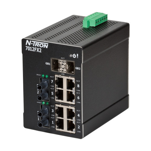 7012FX2 Managed Industrial Ethernet Switch, ST 2km