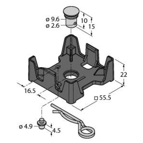 Accessories, Mounting Bracket, , Retainer with M5 threaded sleeve to screw